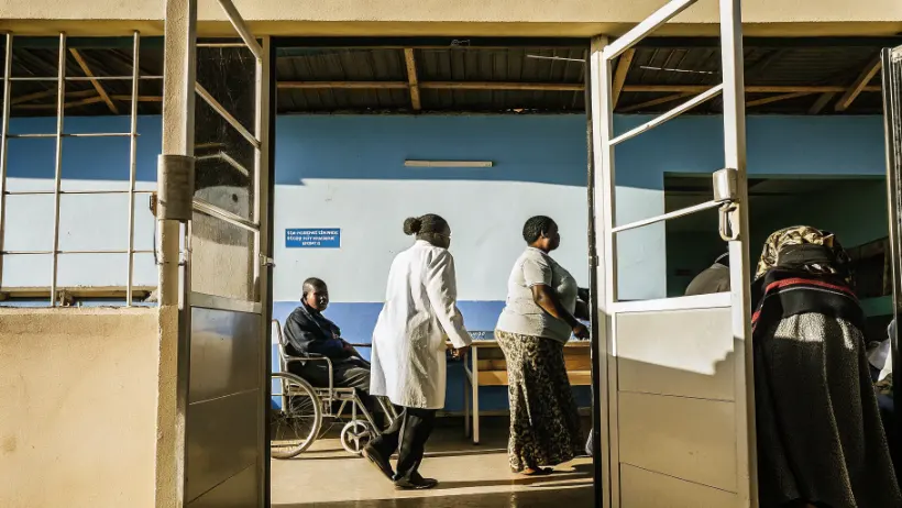Community members receiving services at Msinga municipal health clinic